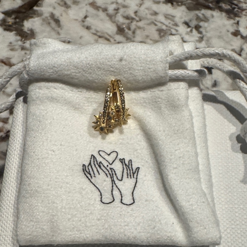 Caitlyn Minimalist Starburst Huggie Earrings